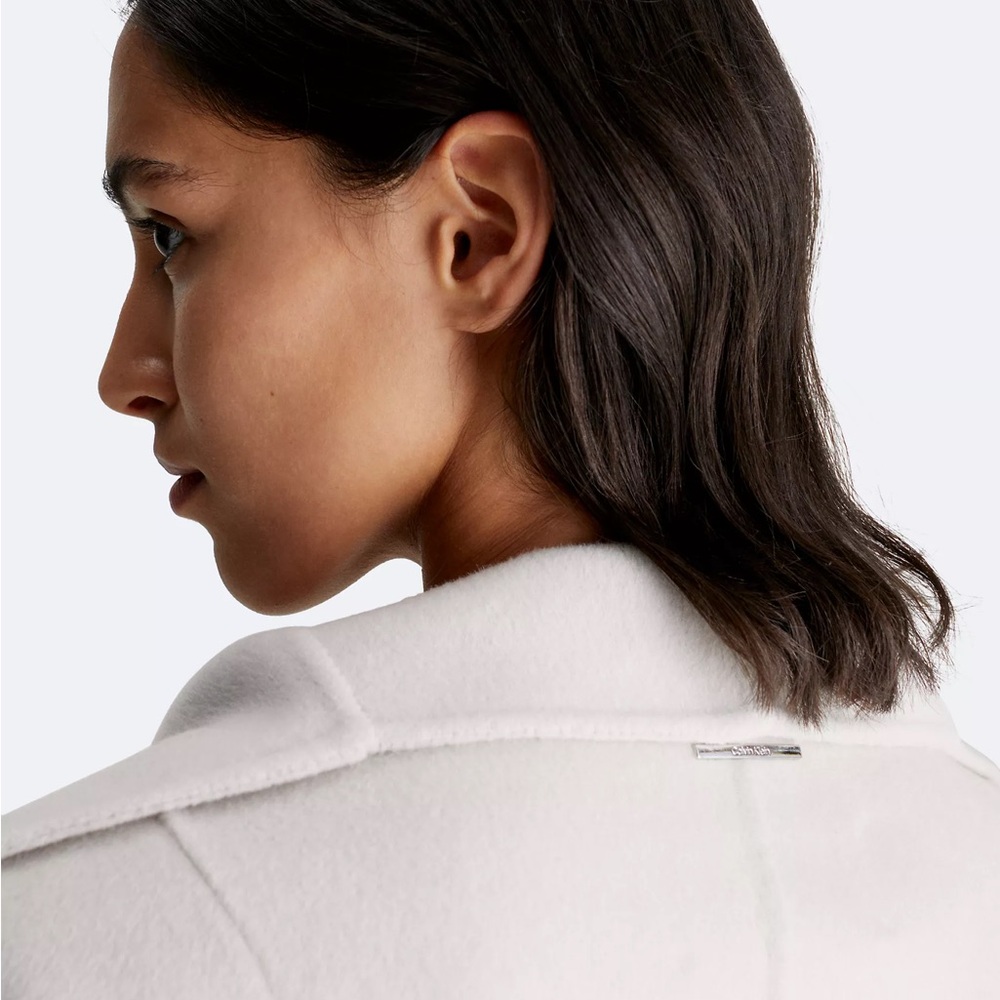 Calvin Klein 100% Wool Belted Wrap Coat - Picture 4 of 9